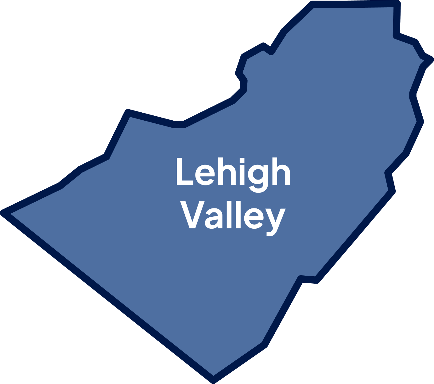 Map of Lehigh Valley region of Pennsylvania