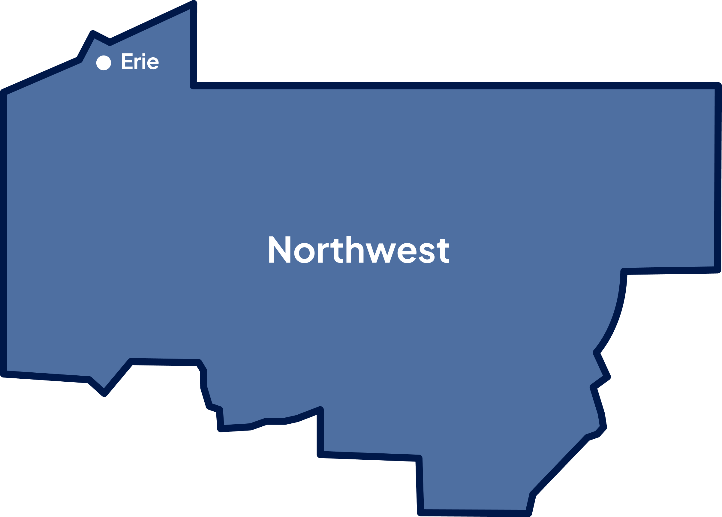 Map of Northwest Region of Pennsylvania
