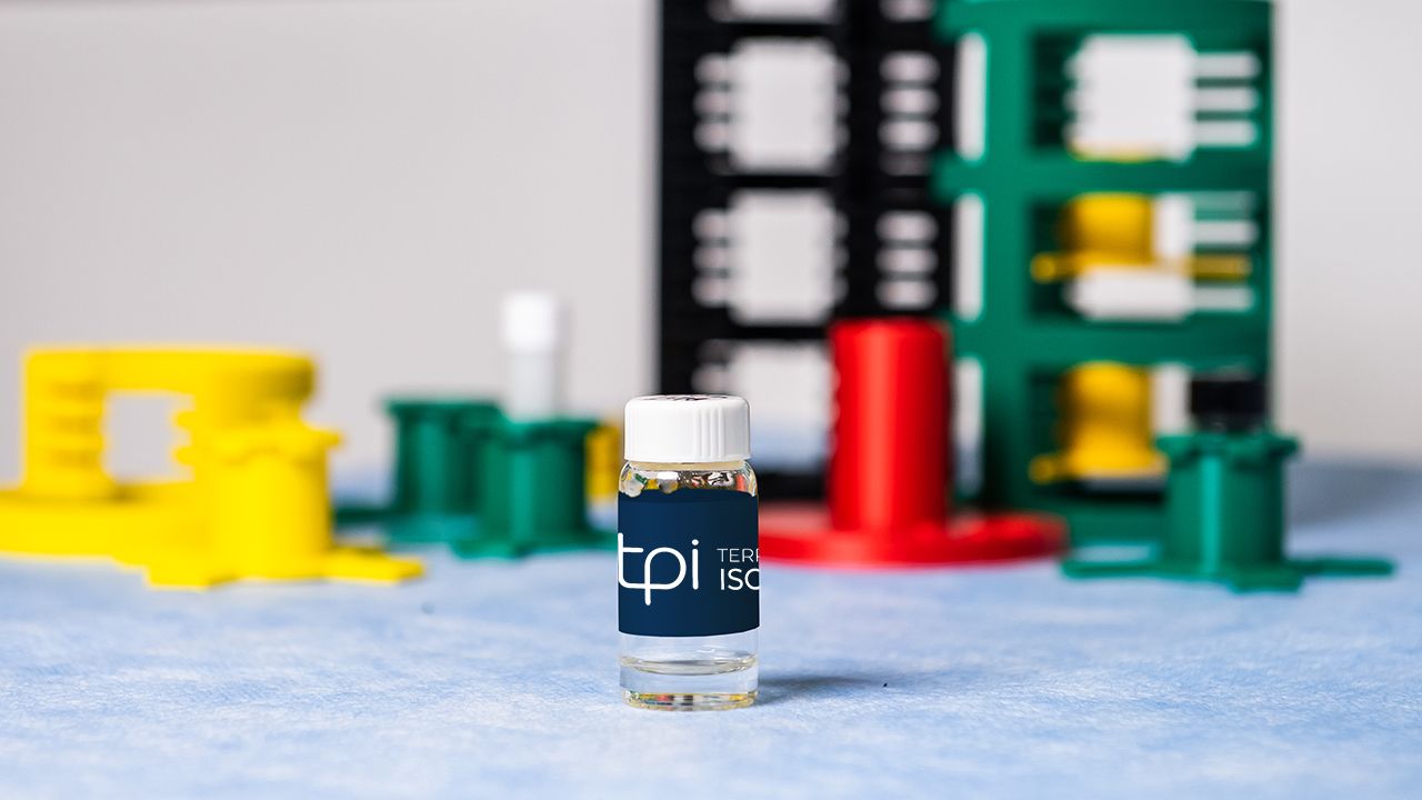 A vial containing an isotope